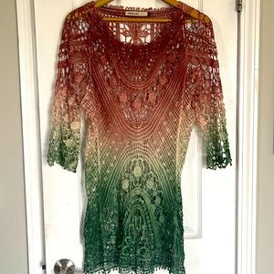 Multi colored lace tunic